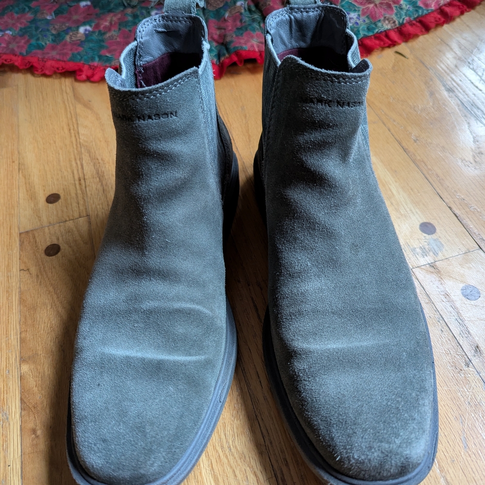 Men's Mark Nason Gray Suede Chelsea Boots - Picture 2 of 8